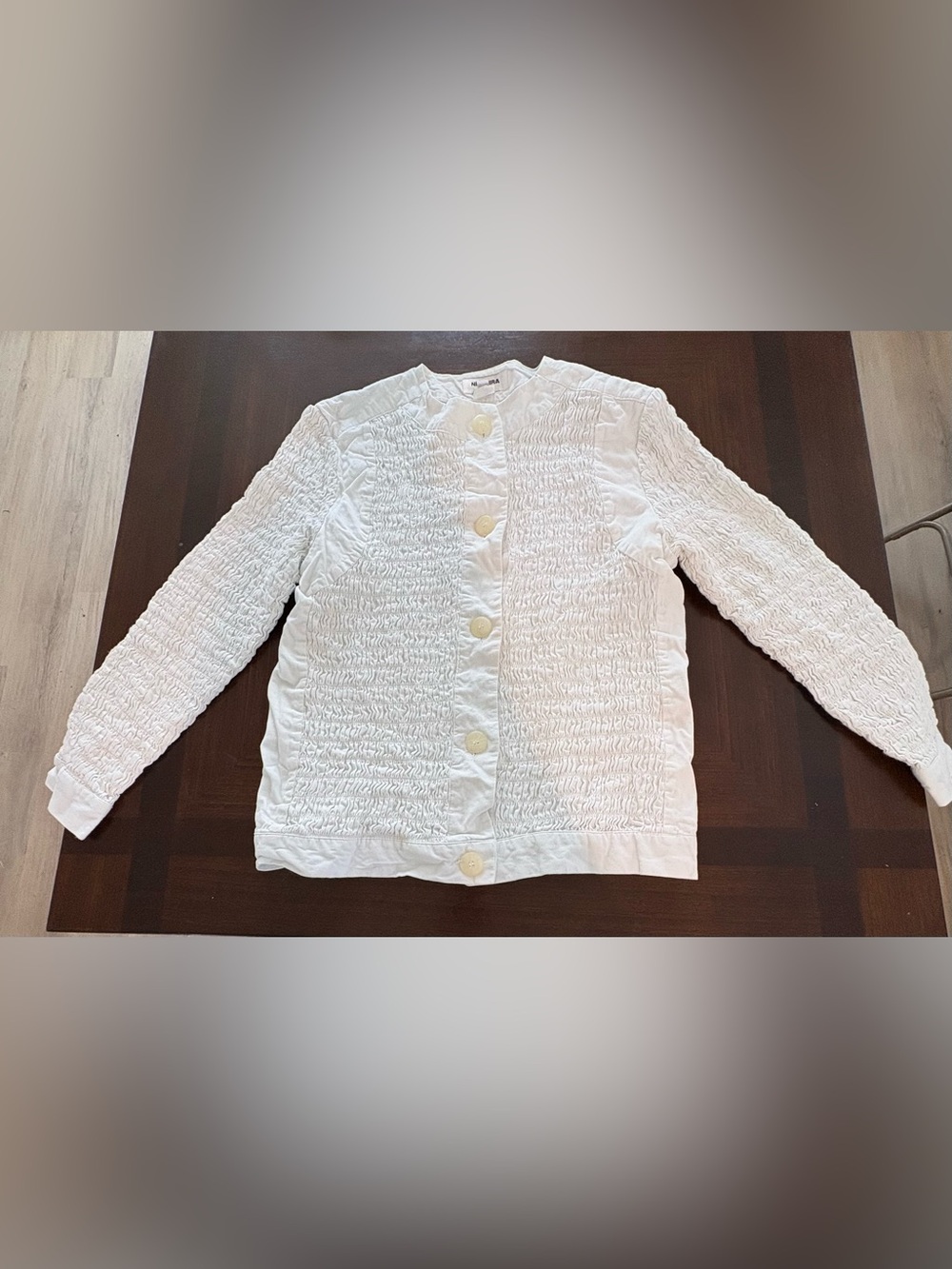 Vintage Nira Nira New York Puckered Crinkled Cardigan Jacket. Size M.